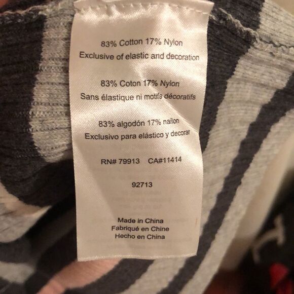 Motherhood Mat S Gray Pink White Horizontal Striped Ribbed Knit Dress - Picture 9 of 11